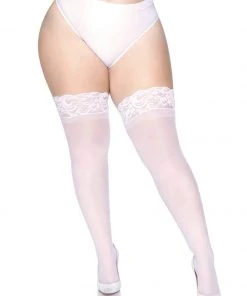 Fun Place Cosplay Stay Up Sheer Thigh Highs + White