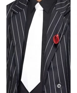 Fun Place White Gangster Tie On Elastic Decades & Eras