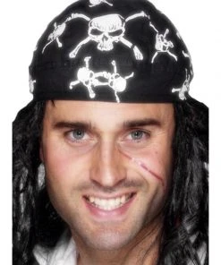 Fun Place Pirate Bandana, Skull And Crossbones Design Cosplay