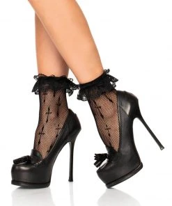 Fun Place Cosplay Cross Net Lace Ruffle Anklets
