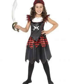 Fun Place Pirate Skull & Crossbones Girl Costume, Black Costumes & Characters