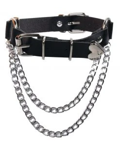 Fun Place Heart Adjuster Collar - Black