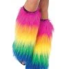 Fun Place Furry Rainbow Leg Warmers