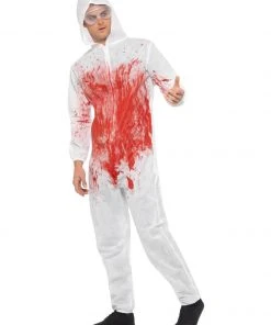 Fun Place Bloody Forensic Overall Costume, Red