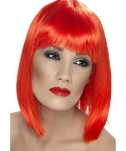 Fun Place Glam Wig, Neon Red Cosplay