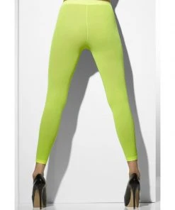 Fun Place Decades & Eras Opaque Footless Tights, Neon Green