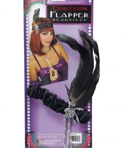 Fun Place Flapper Headband W/Black Feathers
