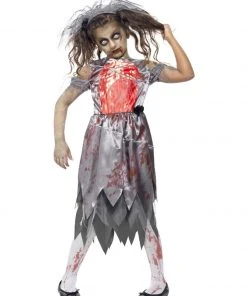 Fun Place Zombie Bride Costume, Grey Costumes & Characters