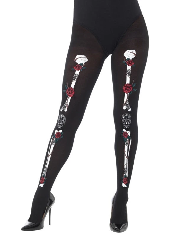 Fun Place Opaque Day Of The Dead Tights 4 Fun Place Opaque Day Of The Dead Tights