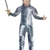 Fun Place Deluxe Armoured Knight Costume, Grey Costumes & Characters