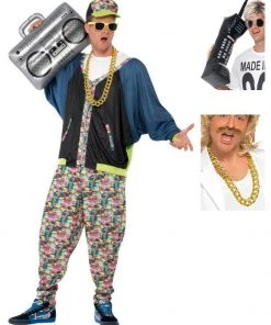 Fun Place Bundles 80s Hip Hop Complete Costume Bundle, Patterned