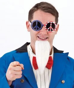 Fun Place Decades & Eras USA Peace Sign Glasses