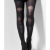 Fun Place Opaque Tights - Black With Distressed Detail Cosplay 2 Fun Place Opaque Tights - Black With Distressed Detail Cosplay