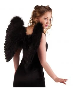 Fun Place Black Feather Angel Wings 50x50cm (Foldable)