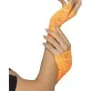Fun Place Decades & Eras 80s Fingerless Lace Gloves, Short, Neon Orange 1 Fun Place Decades & Eras 80s Fingerless Lace Gloves, Short, Neon Orange