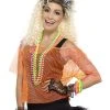 Fun Place Decades & Eras Fishnet Top, Neon Orange 1 Fun Place Decades & Eras Fishnet Top, Neon Orange