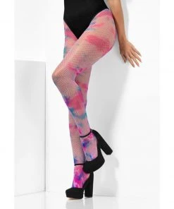 Fun Place Fishnet Tights Unicorn Tie-die