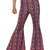 Fun Place 60s Psychedelic CND Flared Trousers, Ladies, Multi Shop By Theme 2 Fun Place 60s Psychedelic CND Flared Trousers, Ladies, Multi Shop By Theme