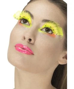Fun Place UV 80s Polka Dot Eyelashes, Neon Yellow