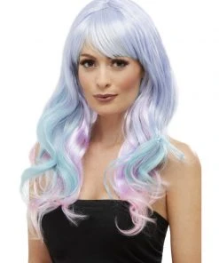 Fun Place Cosplay Fashion Unicorn Pastel Wig, Wavy, Long, Multi-Colo