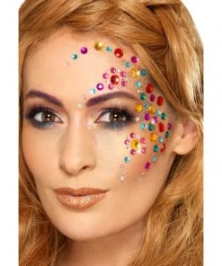 Fun Place Smiffys Make-up FX, Rainbow Jewel Face Gems, Multi