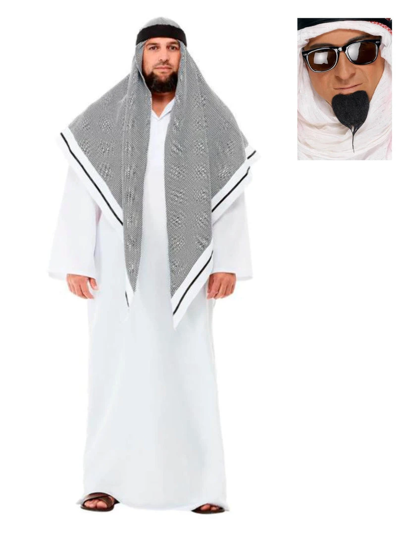 Fun Place Deluxe Fake Sheikh Complete Costume Bundle 3 Fun Place Deluxe Fake Sheikh Complete Costume Bundle
