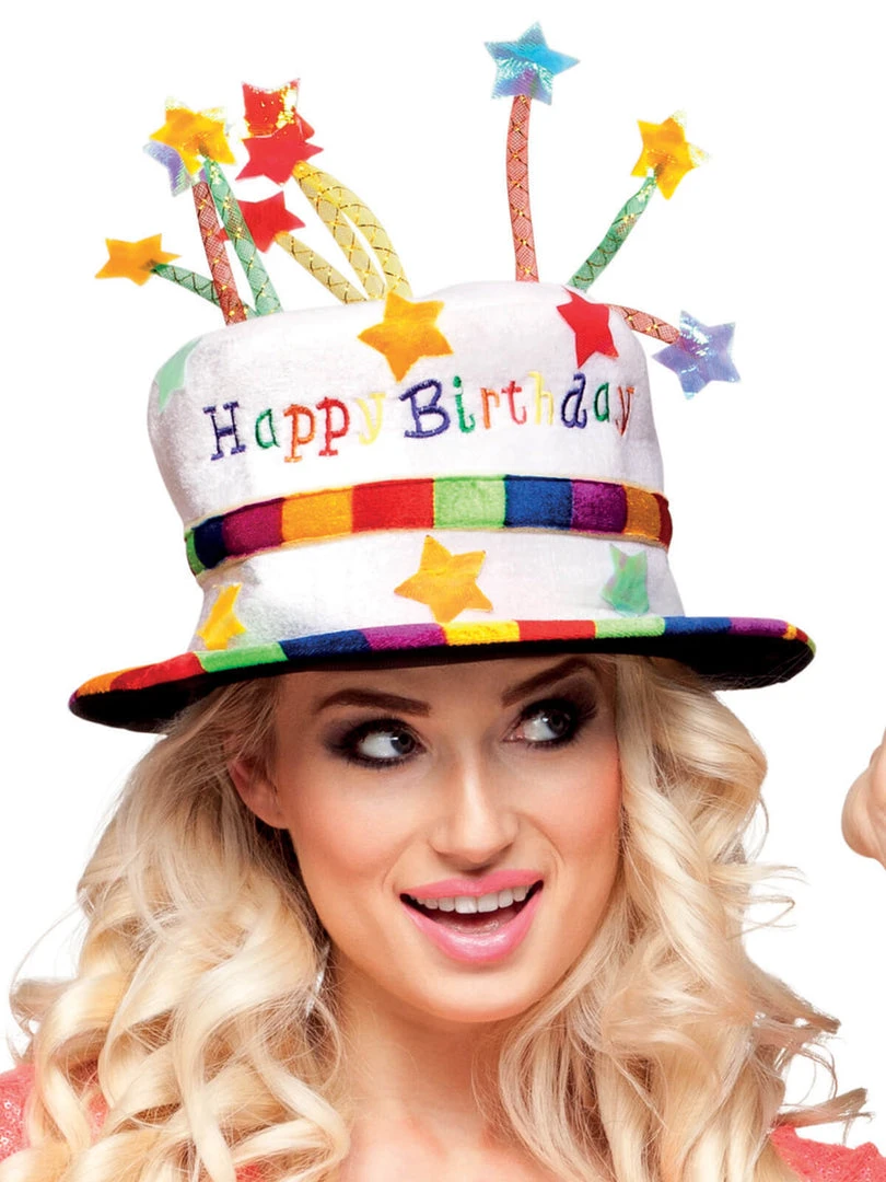 Fun Place Wigs & Hats Rainbow Happy Birthday Cake Hat 3 Fun Place Wigs & Hats Rainbow Happy Birthday Cake Hat