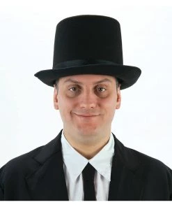 Fun Place Decades & Eras Black Felt Deluxe Top Hat