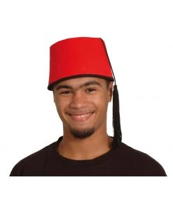 Fun Place Around The World Red Felt Fez W/Tassel