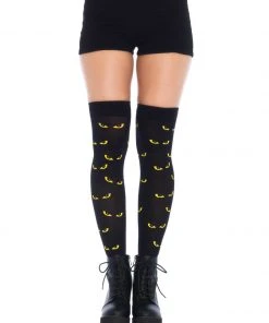 Fun Place Cosplay Spooky Eyes Printed Thigh High