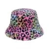 Fun Place Festivals Fluffy Multicoloured Leopard Print Bucket Hat