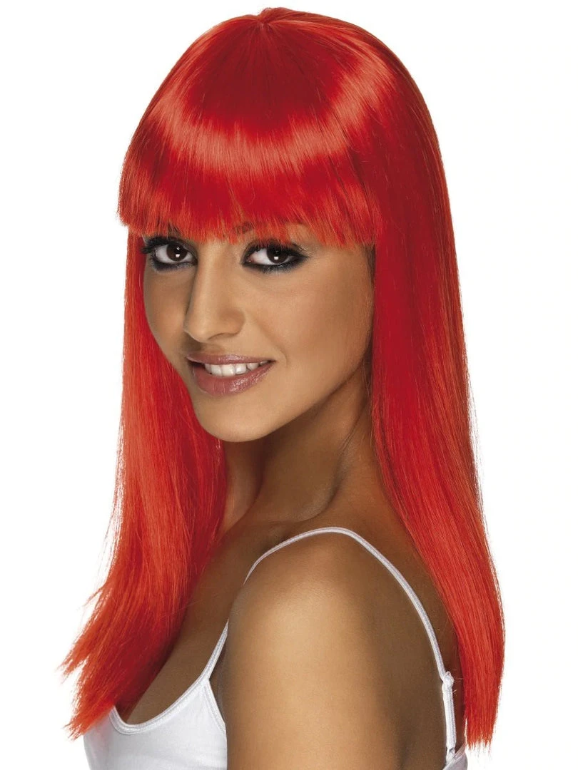 Fun Place Cosplay Glamourama Wig Neon Red 3 Fun Place Cosplay Glamourama Wig Neon Red