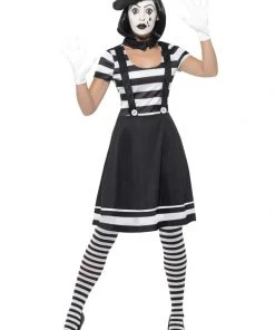 Fun Place Costumes & Characters Lady Mime Artist Costume, Black