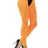 Fun Place Cosplay 80s Lace Leggings, Neon Orange 1 Fun Place Cosplay 80s Lace Leggings, Neon Orange
