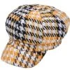 Fun Place Tweed Ivy Cap Yellow Houndstooth
