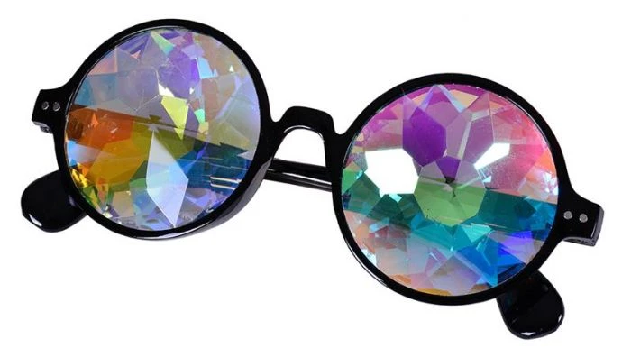 Fun Place Round Black Kaleidoscope Glasses 3 Fun Place Round Black Kaleidoscope Glasses