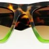 Fun Place Festivals Tortoiseshell Green Chunky Sunglasses