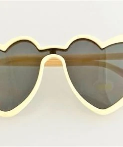 Fun Place Cream Heart Shaped Sunglasses Festivals